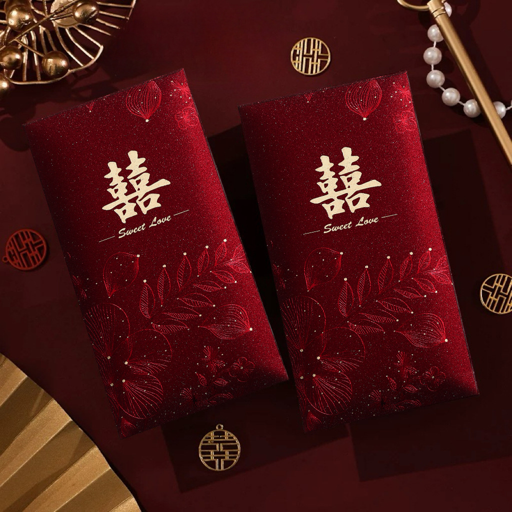 Golden Glitter Wine Red Sweet Love (paquet de 6)