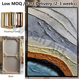 Trang trí nội thất handmade Canvas hiện đại trừu tượng kết cấu 3D wabi Sabi tường nghệ thuật vàng đen sơn trang trí nội thất - Product Image 4