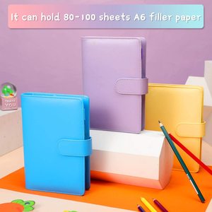 Small Loose Leaf <strong>Notebook</strong> <strong>with</strong> Plastic clear Zip Inserts 6 Ring Binder Cover <strong>Folder</strong> <strong>with</strong> Magnetic Buckle Closure - Product Image 5