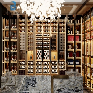 Tùy chỉnh thanh rượu vang thủy tinh hiển thị đứng thanh hiện đại rượu vang hiển thị giá rượu tủ trưng bày - Product Image 2