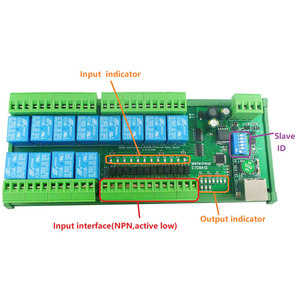 Modbus-controlador de red RTU TCP/IP UART, placa de interruptor para Motor de cámara PLC PTZ, LED 2 en 1, 12 canales, módulo de relé Ethernet/RS485 - Product Image 1
