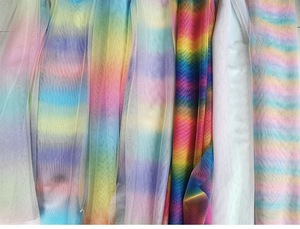 Tela de tul de malla suave de arcoíris con estampado degradado colorido DIY costura poliéster Ombre tela de red para falda tutú vestido de fiesta de niña - Product Image 2