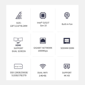 Vtex N5100 Wifi5 Dual Band <strong>Wifi</strong> 9560 6 Usb Ports <strong>With</strong> Dp Interface Mini Pc Display Home Office <strong>Computer</strong> <strong>Desktop</strong> - Product Image 2