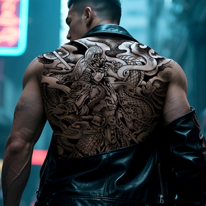 Новая Водонепроницаемая Полуперманентная наклейка для татуировок с Полной Спиной Нетоксичная травяная соковая бумага для нанесения на тело - Product Image 2