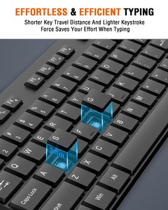 Silent Full Size Wireless <strong>Keyboard</strong> and <strong>Mouse</strong> Combo USB 2.4GHz for Laptop and Office <strong>Use</strong> Cordless <strong>Keyboard</strong> <strong>Mouse</strong> Set - Product Image 6