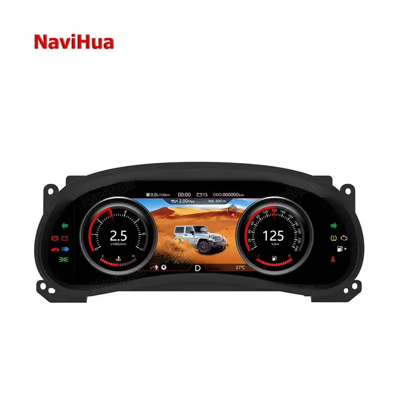 Navihua-indicadores digitales para salpicadero de coche, tablero LCD de 12,3 pulgadas para Jeep Wrangler