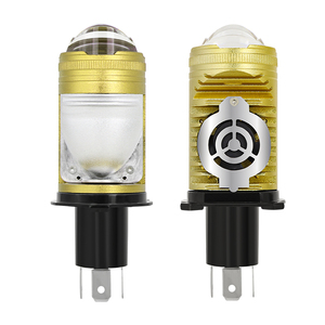 H4แสงโปรเจคเตอร์กระจก LED ขนาดเล็กลำแสงสูง/ต่ำสว่างมากเลนส์ไฟหน้าพร้อมเลนส์ LED คู่จาก CANbus รถจักรยานยนต์ - Product Image 1