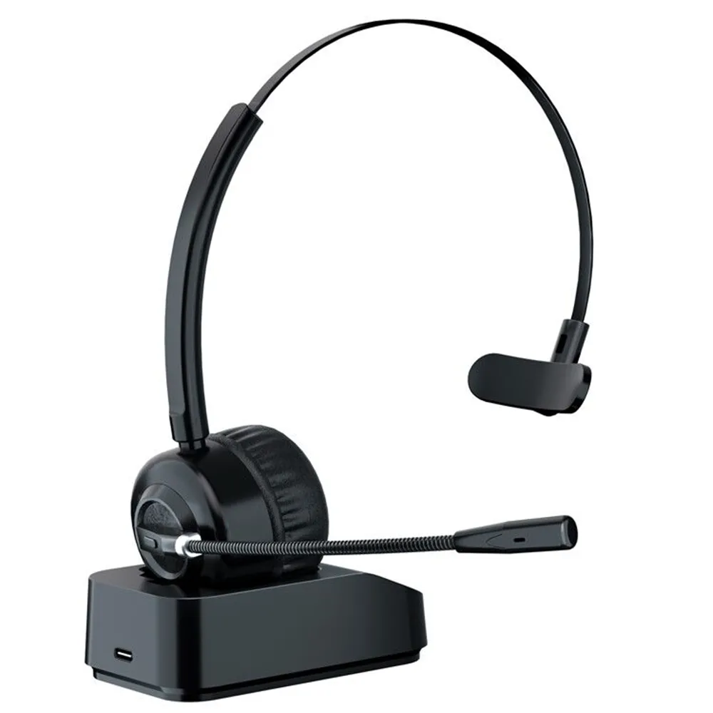 Auriculares E7 ATS bt 5,0 para oficina, cascos con cancelación de ruido para conductor de camión, centro de llamadas por Skype, PC, auriculares inalámbricos para videojuegos