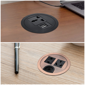 Enchufe redondo de sobremesa con usb tipo c, multiconector oculto, toma de corriente de escritorio, gran oferta - Product Image 6