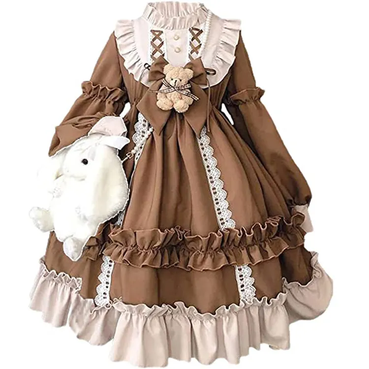 Suministro de fábrica, nuevo diseño, trajes de fiesta de cumpleaños para niños, vestido de Lolita para niña de Halloween, disfraces de sirvienta Cosplay de Anime