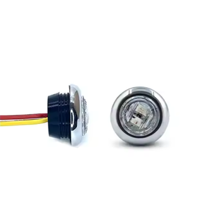 SEROK 3/4&quot; Round 3led Dual Color <strong>Revolution</strong> <strong>LEDs</strong> Rear Side Marker Indicators Light for Truck Car Bus Trailer Chrome Trailer Side - Product Image 3