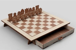 Laser cắt cờ vua miếng kỹ thuật số tập tin, CNC bằng gỗ cờ vua thiết lập mô hình cho DIY Craft dự án - Product Image 6