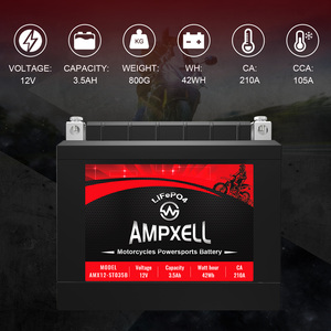 AMPXELL 12V 45Wh CA210A 3.5Ahカースタートストップリチウム電池4端子電動スタート発電機ホンダスズキカワサキ - Product Image 3