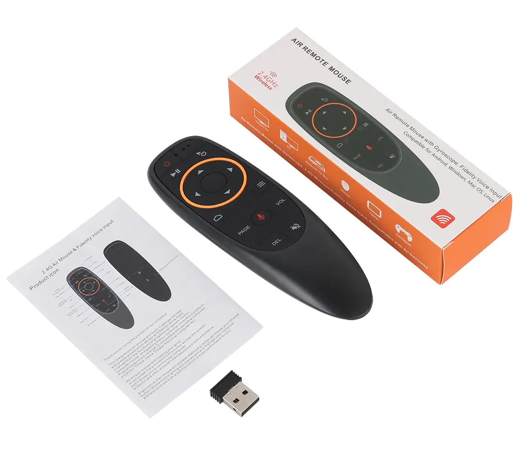 Control remoto por voz Universal G10S Air Mouse con juego de detección de giroscopio 2,4G controlador remoto inteligente inalámbrico para Android TVbox PC