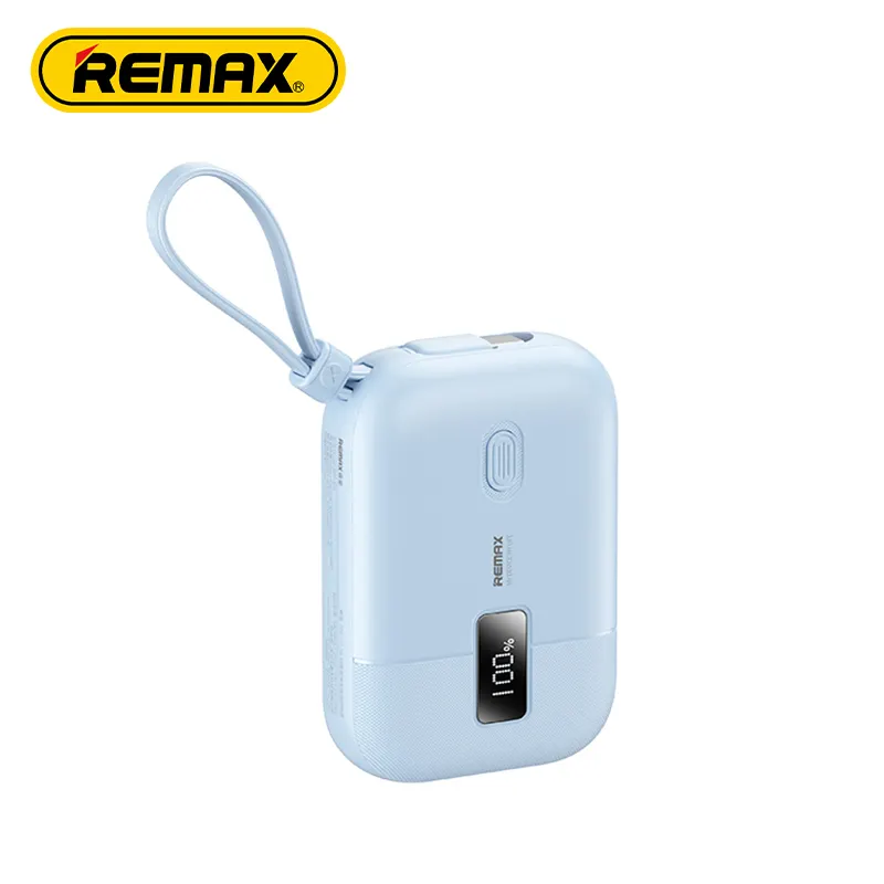 Remax Riuchy Series-Mini banco de energía universal con cable de 10000 mAh, carga rápida de 20W, Serie de 10000 W