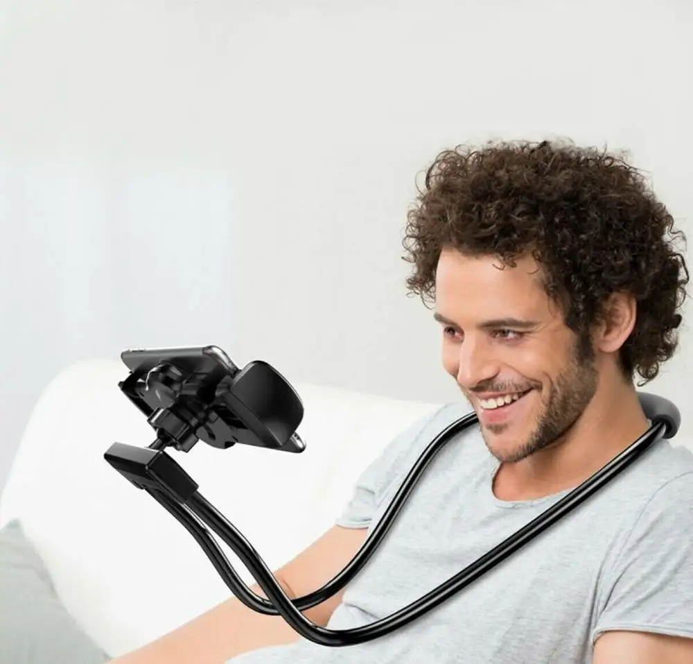 Универсальный Ленивый висит шеи мобильного телефона держатель подставка для рабочего стола кровати монопод для селфи