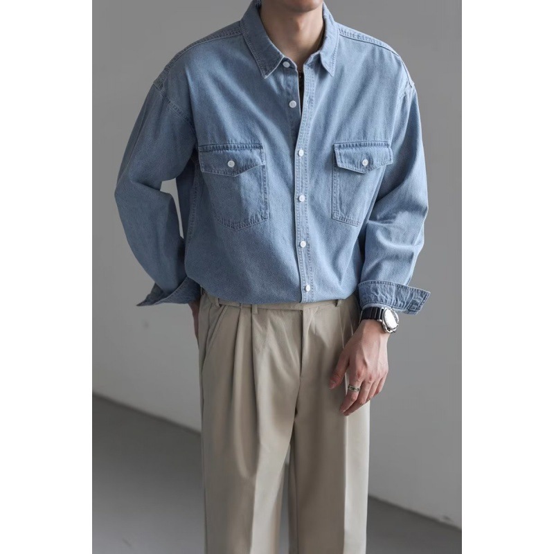 Camicie di jeans azzurro chiaro