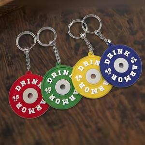 Anahtarlık spor aksesuar yumuşak PVC kauçuk halter Kettlebell dambıl şekli Mini atlet tampon plaka güçlü güvenli yedek anahtar - Product Image 4