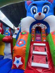 カスタムメイドの大きなインフレータブル楽しい都市、インフレータブル遊園地、子供用スライド付きの弾力のある城 - Product Image 6