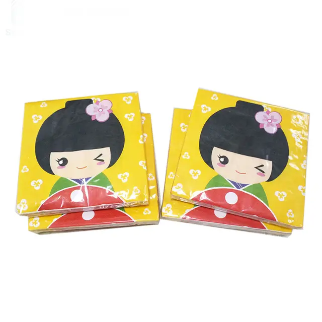 Serie japonesa de servilletas de papel impresas para chicas encantadoras