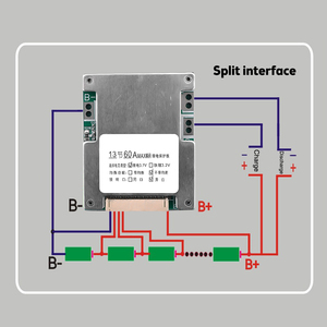 Placa de Protección de Carga de Batería de Litio, Módulo BMS de Protección de Control de Temperatura, Sobredescarga, 13S, 48V, 60A - Product Image 6