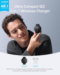 Anker UFO 3 1 kablosuz şarj istasyonu Qi2 15W katlanabilir şarj Pad için manyetik MagGo için AirPods için iPhone 15/16 Pro izle - Product Image 2