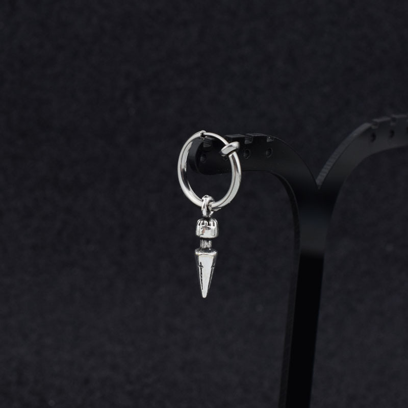 E007-Silver 8 (Une boucle d'oreille sans trou pour l'oreille)