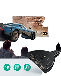 Conmutador HD tres en uno, convertidor de alta definición 4K, decodificador con accesorios de audio/video para conexión de monitor HDMI/3D - Product Image 4