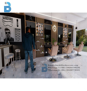 Bellezza negozio di barbiere decorazione salone mobili salone vetrina personalizzata per la progettazione di barbiere - Product Image 3