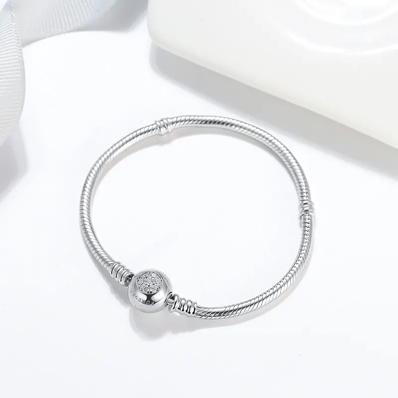 RINNTIN CBB01 encantos de la moda 925 pulsera de plata esterlina de la joyería de DIY pulsera de serpiente para las mujeres