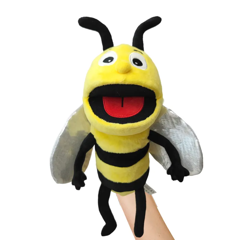 Çocuklar için kukla gösterisi oyunları tiyatrolar için kukla oyuncak, yetişkin sevimli eğitici oyuncak arı kukla