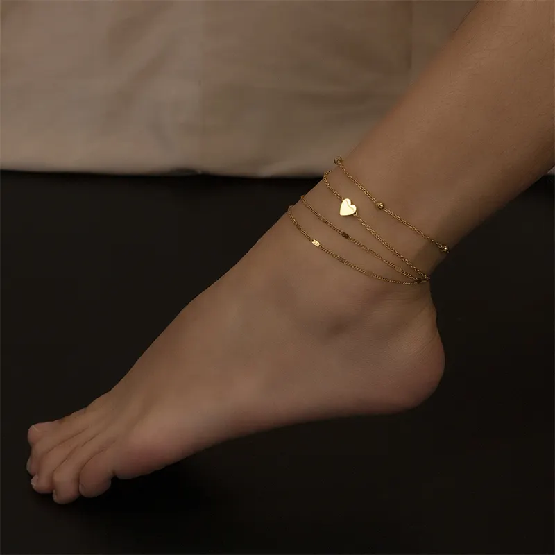 2021 anklets stainless steel foot jewelry bracelet gold plating stainless steel women bracelet anklets
