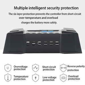 Controlador de Panel Solar de 50V CC, regulador doble, USB Dual, pantalla colorida HD, 20A, 30A, 40A, 12V, 24V, PWM, controlador de carga Solar PV - Product Image 6