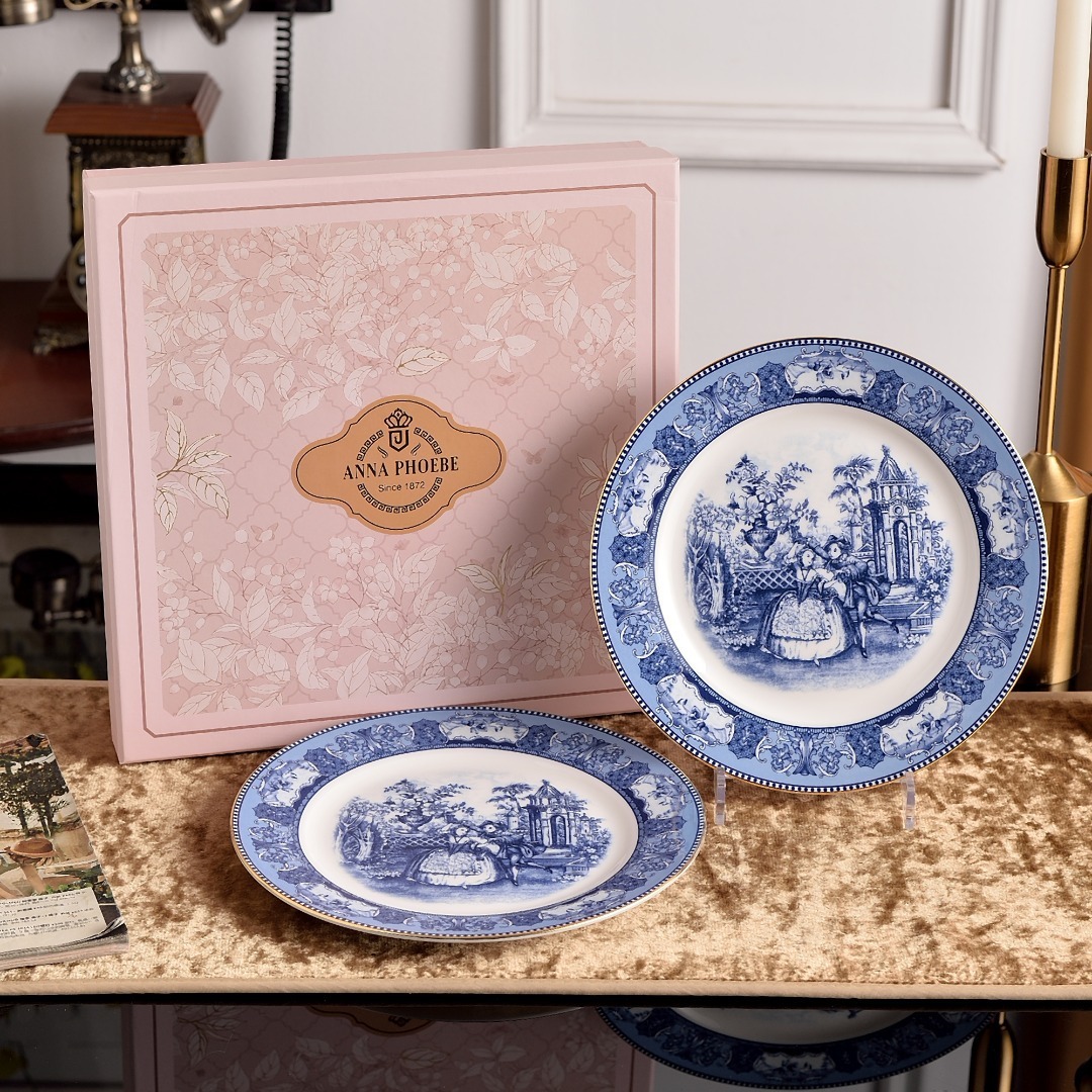 Blue 9 inch double flat plate