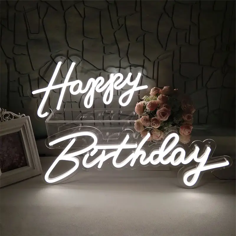 Hot Trending Products Acrylique Neon Light Sign Home Decor Wholesale Party Happy Birthday Neon Sign