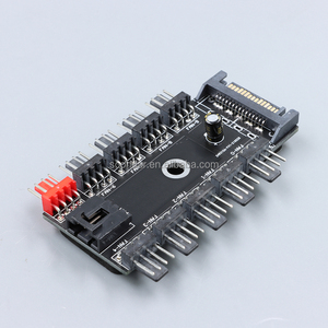 10 Port 4-Pin <strong>PWM</strong> Fan Hub Splitter with SATA Power and Motherboard Temperature <strong>Control</strong> Cable for PC Case Cooling <strong>System</strong> - Product Image 5
