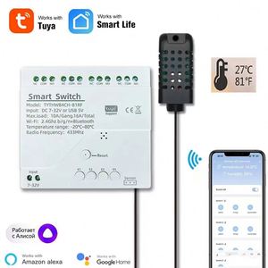 Tuya Smart 4CH Wifi+RF Self-locking Relay <strong>Module</strong> Remote <strong>Control</strong> 4-Way Switch with Temperature <strong>Sensor</strong> Max 16A Current - Product Image 2