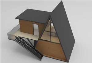 Modern prefabrik modüler çelik yapı ev üçgen tasarım oturma veya ofis alanı dayanıklı prefabrik yapı