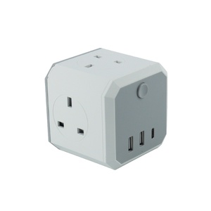 Masa Rubik küp soket 4 yollu İngiltere güç şeridi 3 port USB şarj hızlı USB-C dönüştürücü kurulu fiş küp uzatma kurşun soketi - Product Image 5