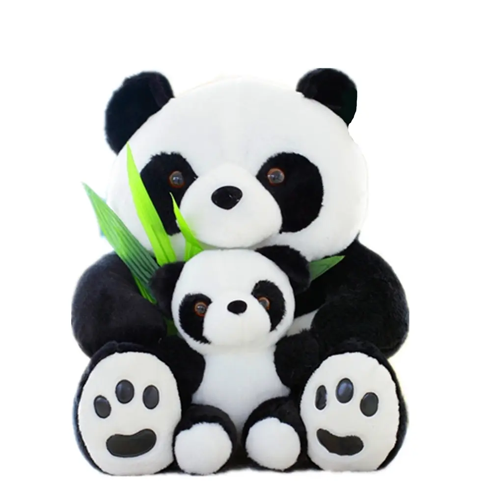 Panda de peluche muñeca hoja de bambú Panda muñeca oso almohada niños niñas creativo Cactus juguete de peluche para regalo para máquina de garra