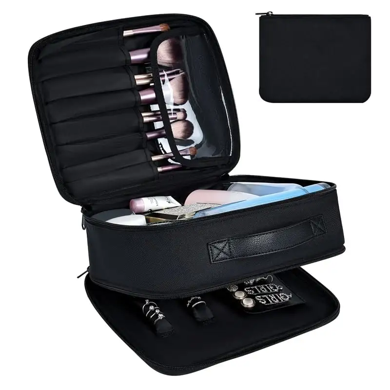 Bolsa de cosméticos DICHOS, bolsa de maquillaje de almacenamiento de cosméticos impermeable portátil con gran capacidad