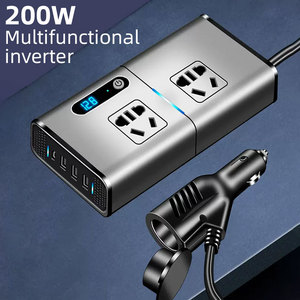 DC 12V-24V至交流220V车载电源转换器200瓦电池充电器插头适配器，用于汽车反相手机和笔记本电脑 - Product Image 3