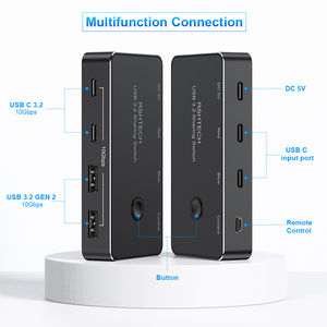 14年直接制造商2进4出10Gbps USB开关适配器，带2根USB/Type-C数据线和遥控器 - Product Image 2