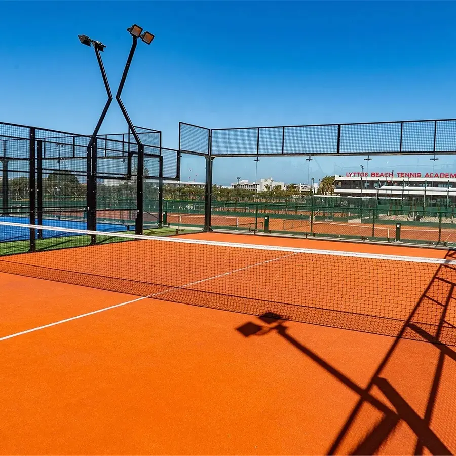 Campo de tênis ao ar livre Padel Campo de Padel Panorâmico com Cobertura de Telhado Campo de Padel Telhado