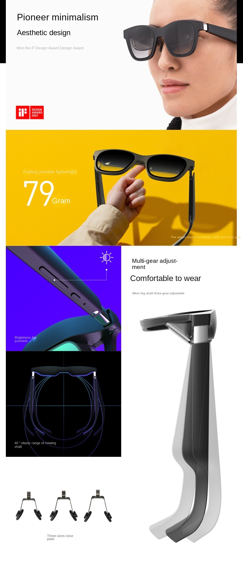 Nreal Air Smart AR Glasses Portable HD Private Giant Screen Viewing Mobile Computer Screen Projection Game Peripherals Glasses
