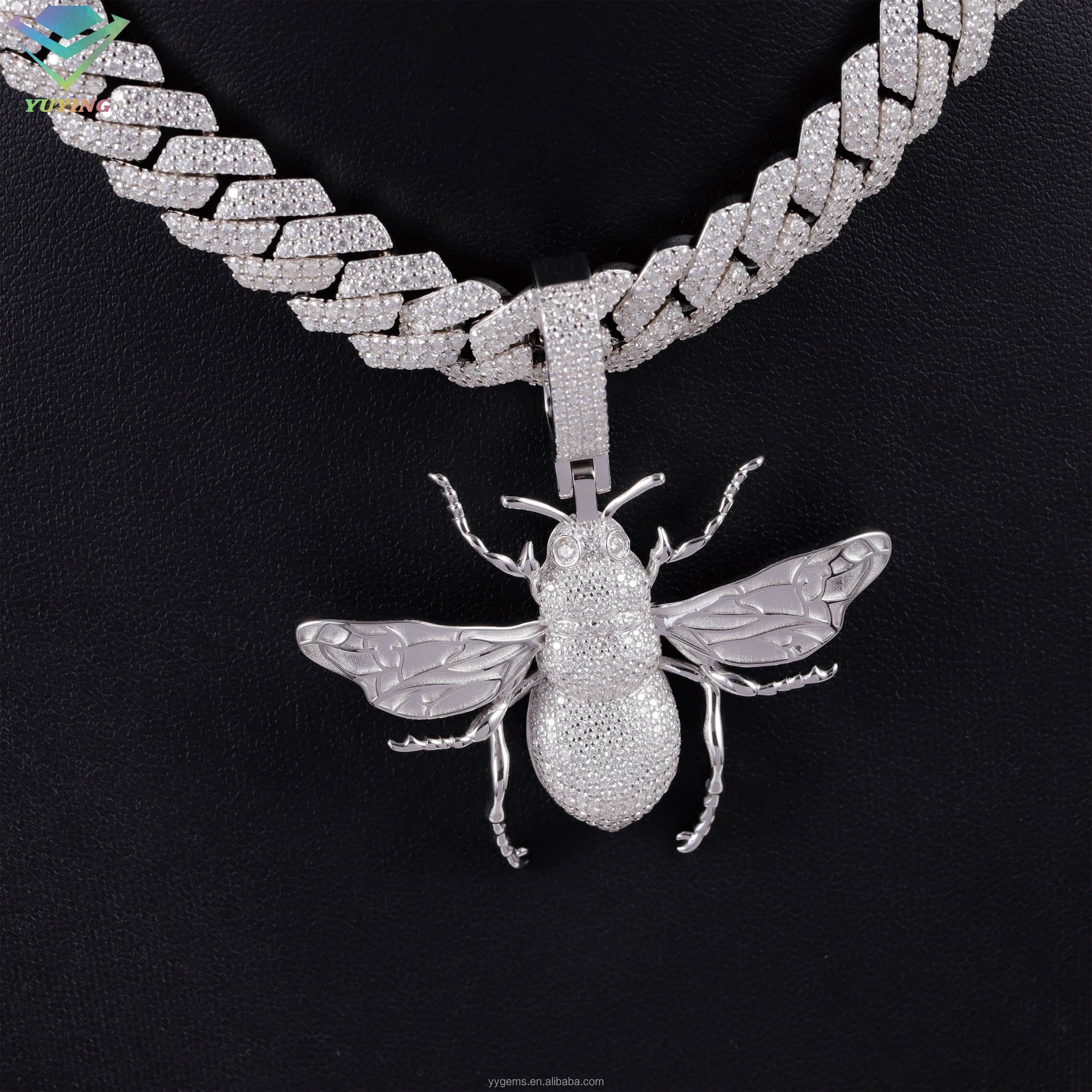 Pendentif animal-moissanite argent