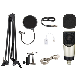 Condenser Microphone Phantom Power StandとCable Pop FilterウインドスクリーンRadioためStudio Recording有線マイク - Product Image 5