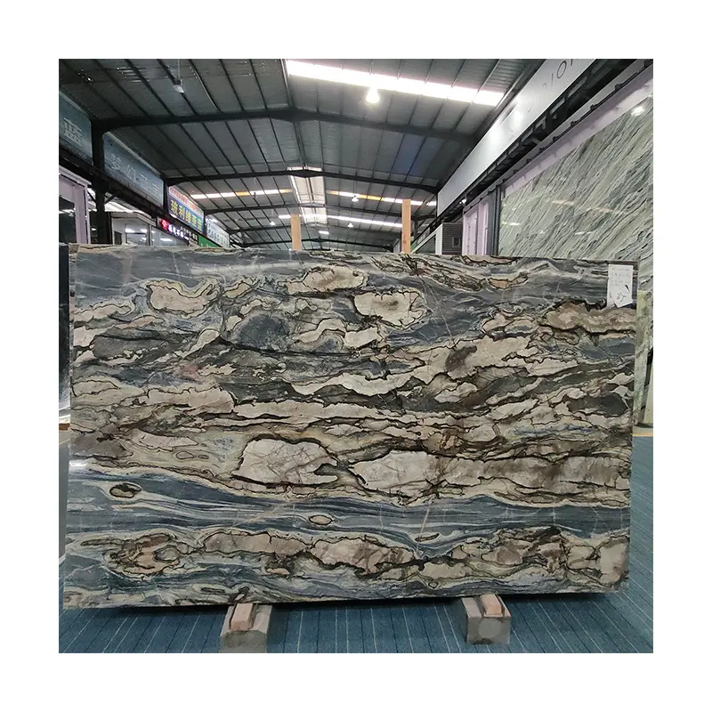 2400upX1200up Elegent Nature Stone Twilight Marble Blue Marble Brown Vains Drawing Room Wall And Floor Tile 18mm,20mm,30mm