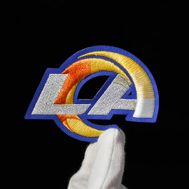 Squadra americana di Baseball della squadra di NFL Los Angeles Rams LOGO fatto a mano mascotte ricamato in ferro Patch Patch per applicazioni sportive