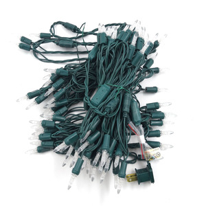 25ft M5 Commercial <strong>LED</strong> <strong>String</strong> <strong>Light</strong> Multicolor Green Wire - Product Image 2